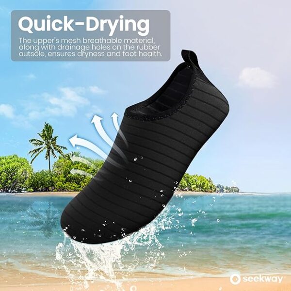 "Top SEEKWAY Water Shoes – Quick-Dry, Non-Slip Aqua Socks for Beach & Pool (Black SK002)" - Image 2